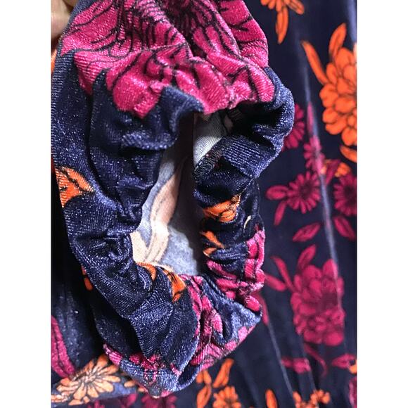 Maggy London Velvet Mini Fit & Flare Dress 3X Floral Bloomcore Prairie Boho NWT - Picture 5 of 8